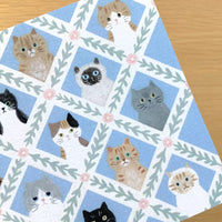 [4legs] Cat Faces postcard