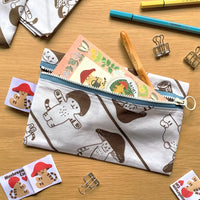 [Mushroom Cat] 4legs · Handmade Cloth Pen Pouch (no restock)