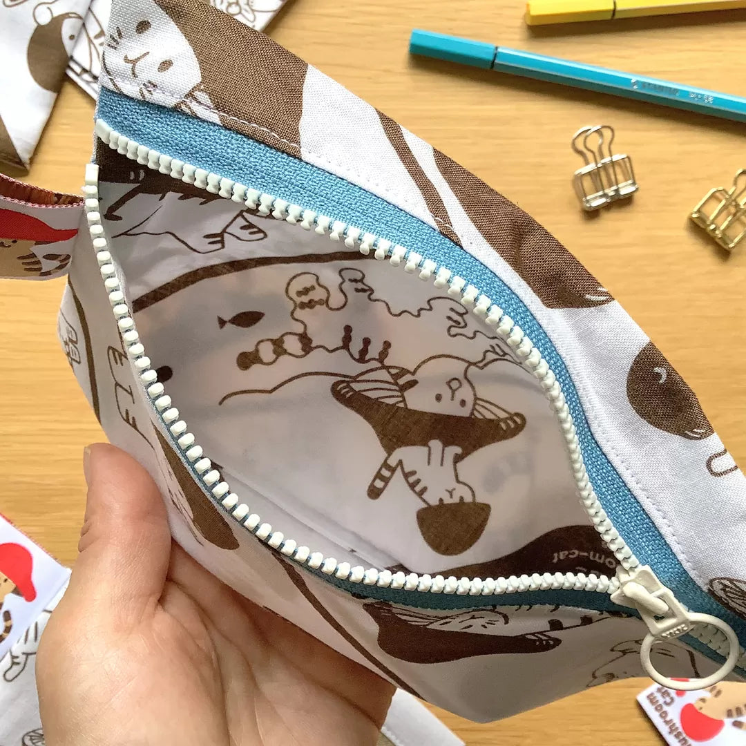 [Mushroom Cat] 4legs · Handmade Cloth Pen Pouch (no restock)
