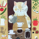 [4legs] Calico Barista ☕️ postcard