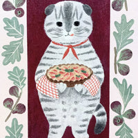 [4legs] Scottish Fold Cat x Figs postcard