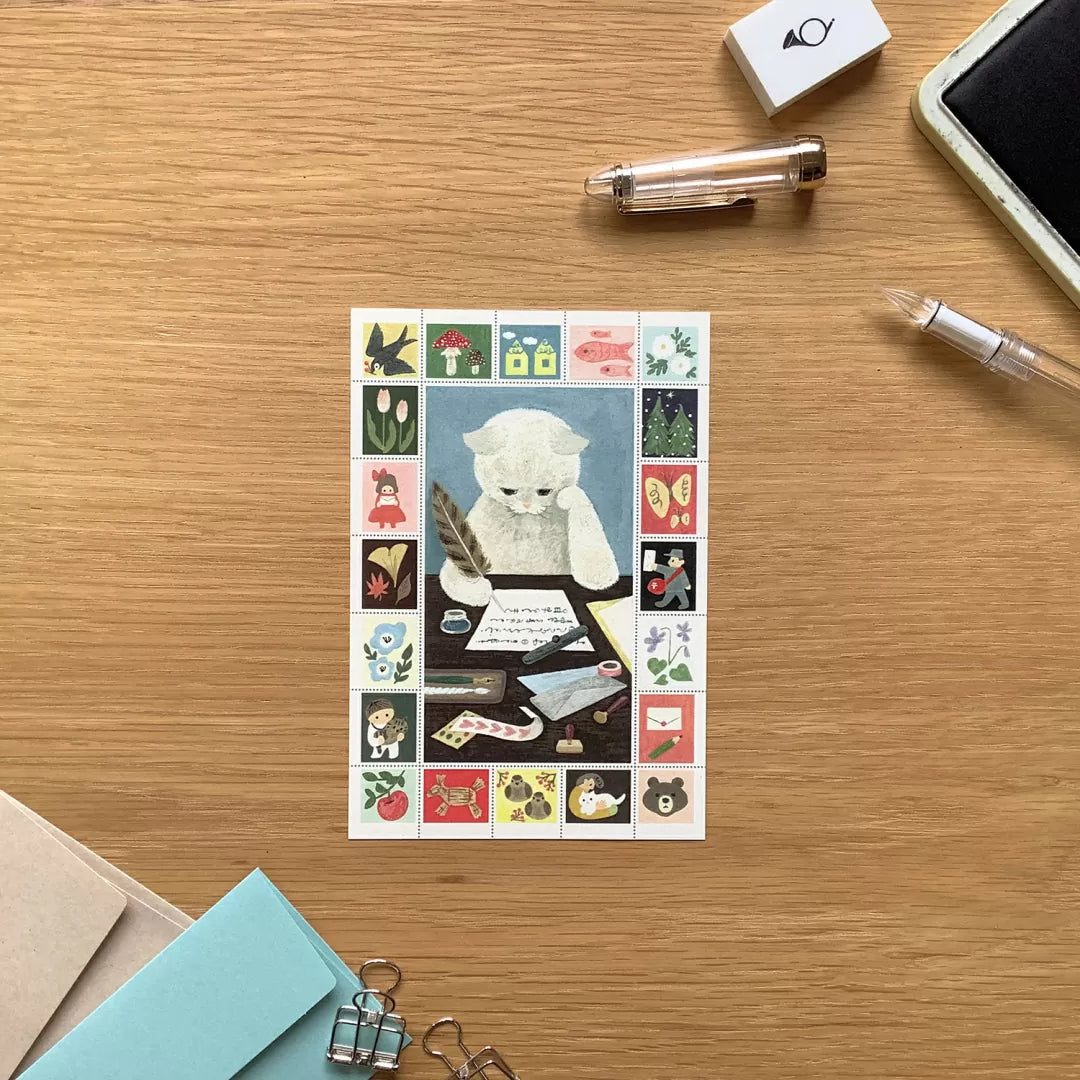 [4legs] Letter Cat postcard