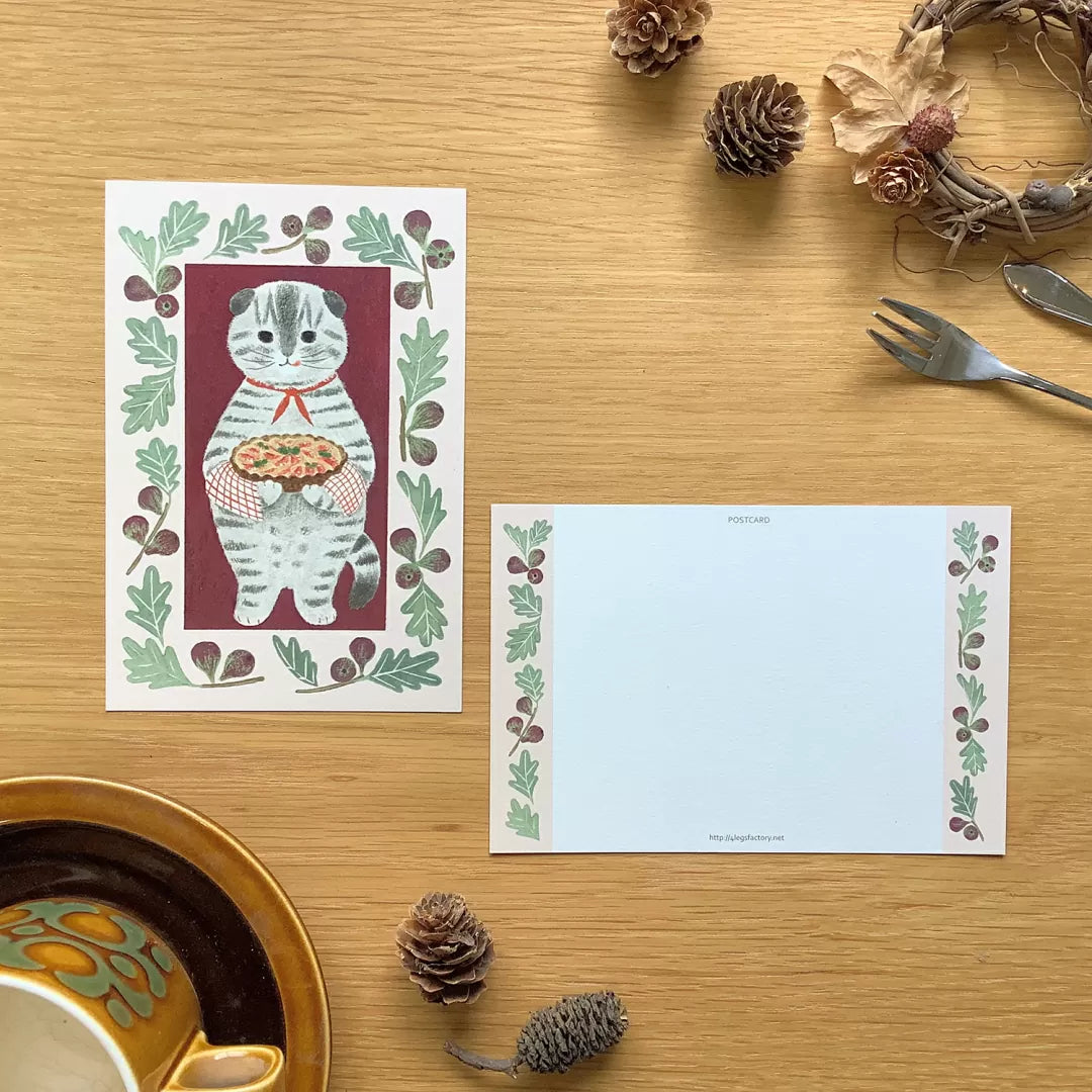 [4legs] Scottish Fold Cat x Figs postcard