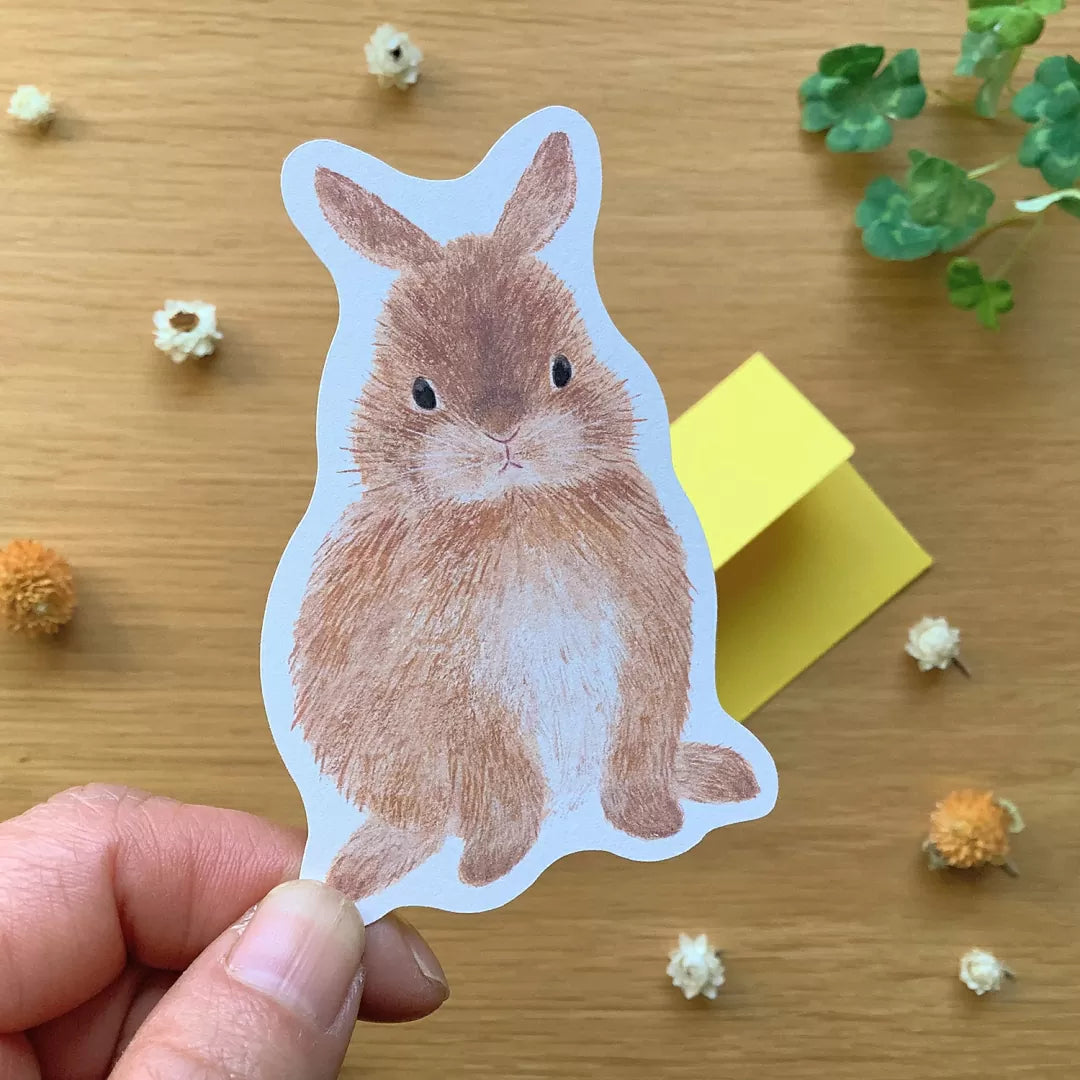 [4legs] Bunny mini message card