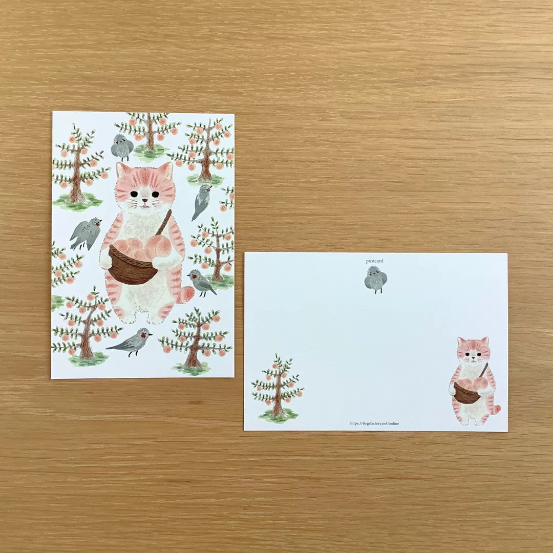 [4legs] Peach Orchard Tabby Cat postcard