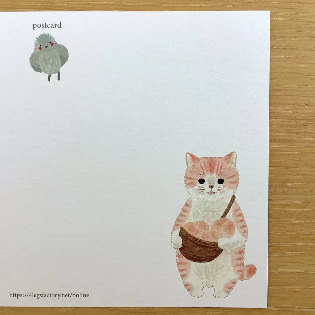 [4legs] Peach Orchard Tabby Cat postcard