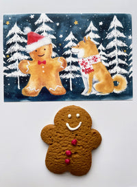 [Natsuka Murata] Shiba Christmas Gingerbread postcard