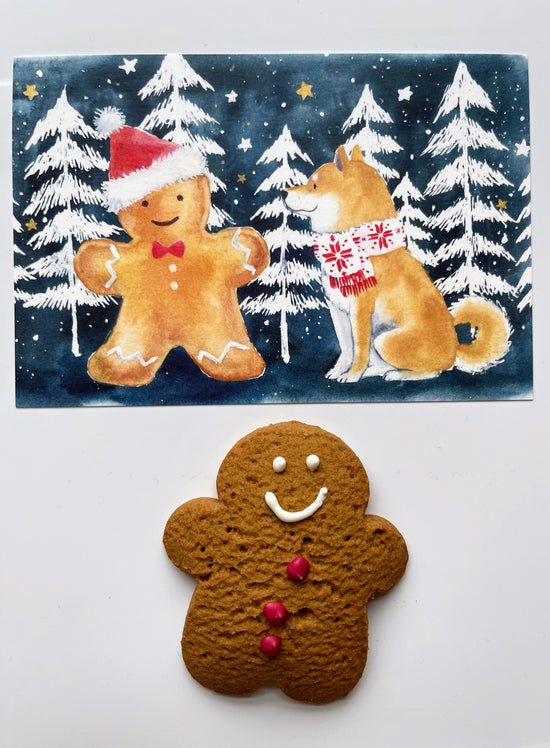 [Natsuka Murata] Shiba Christmas Gingerbread postcard