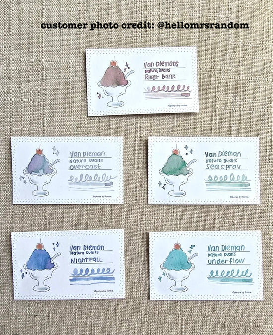 [forme] Fluffy Shaved Ice · Fountain Pen Ink Swatch Card set