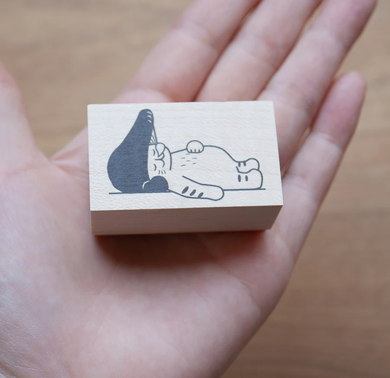 [Mushroom Cat] Napping rubber stamp
