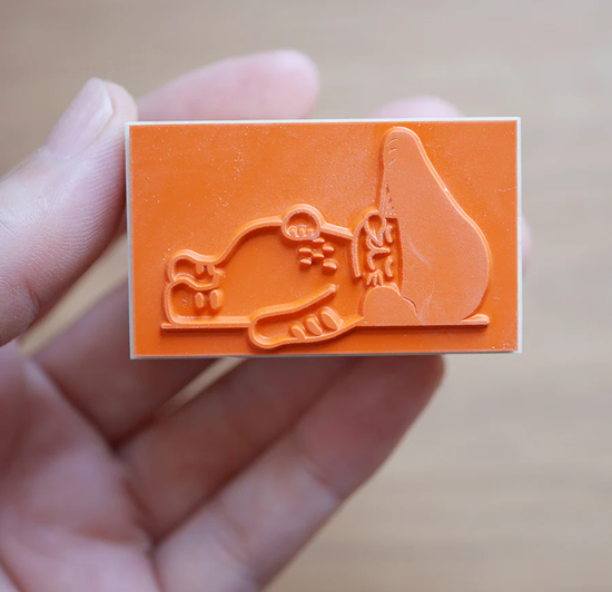 [Mushroom Cat] Napping rubber stamp