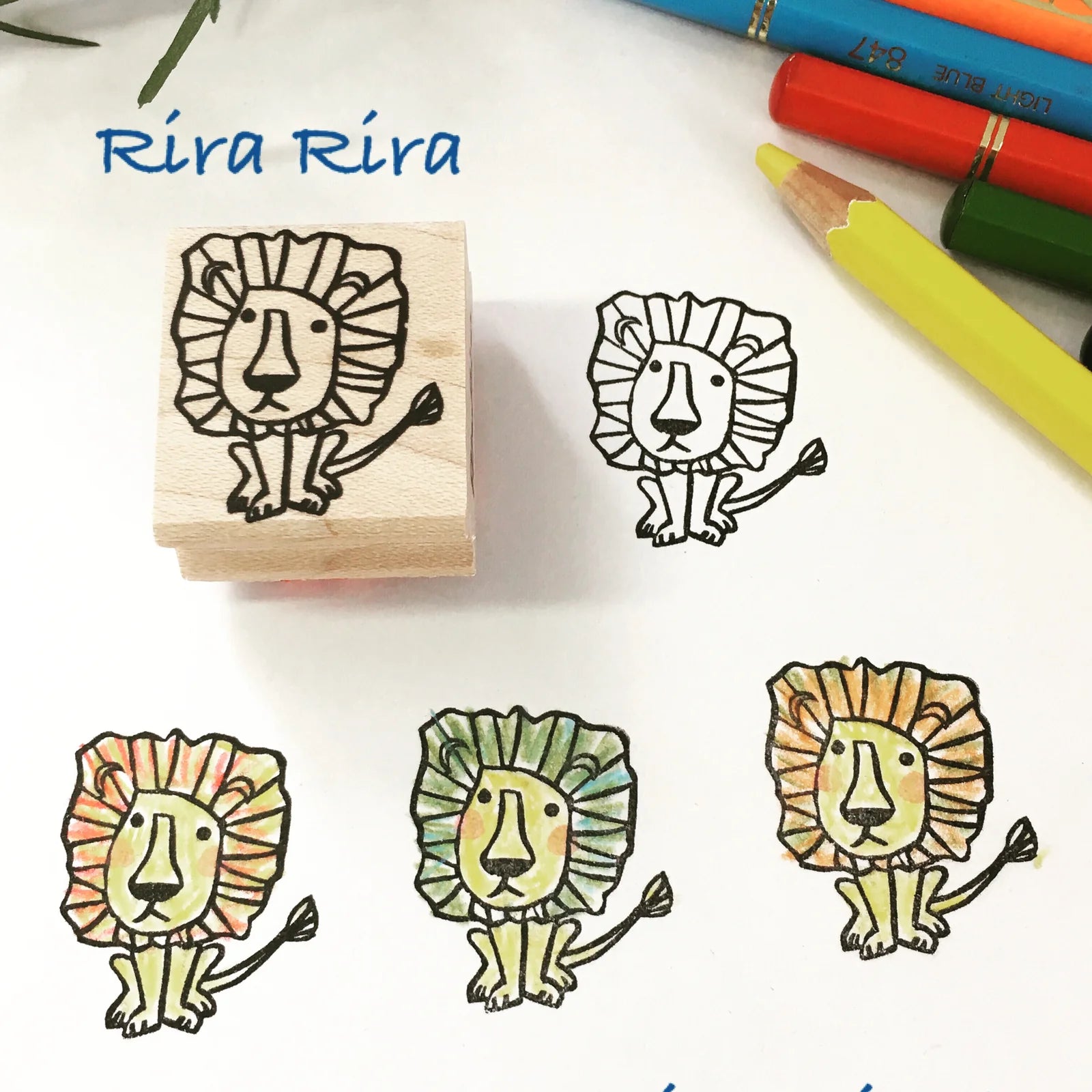 [RiraRira Hanko] Lion rubber stamp