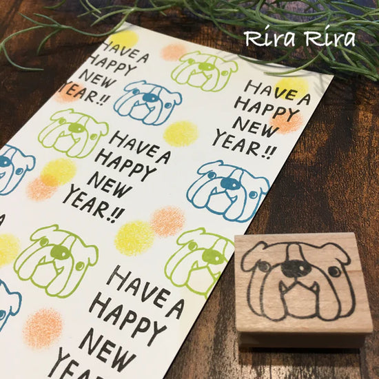 [RiraRira Hanko] Bulldog rubber stamp