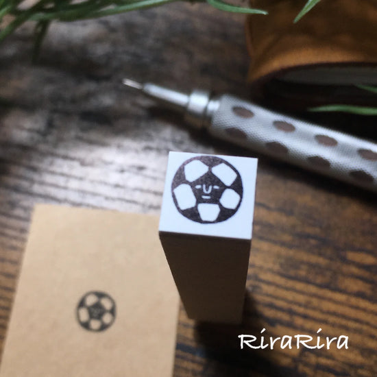 [RiraRira Hanko] Soccer mini rubber stamp