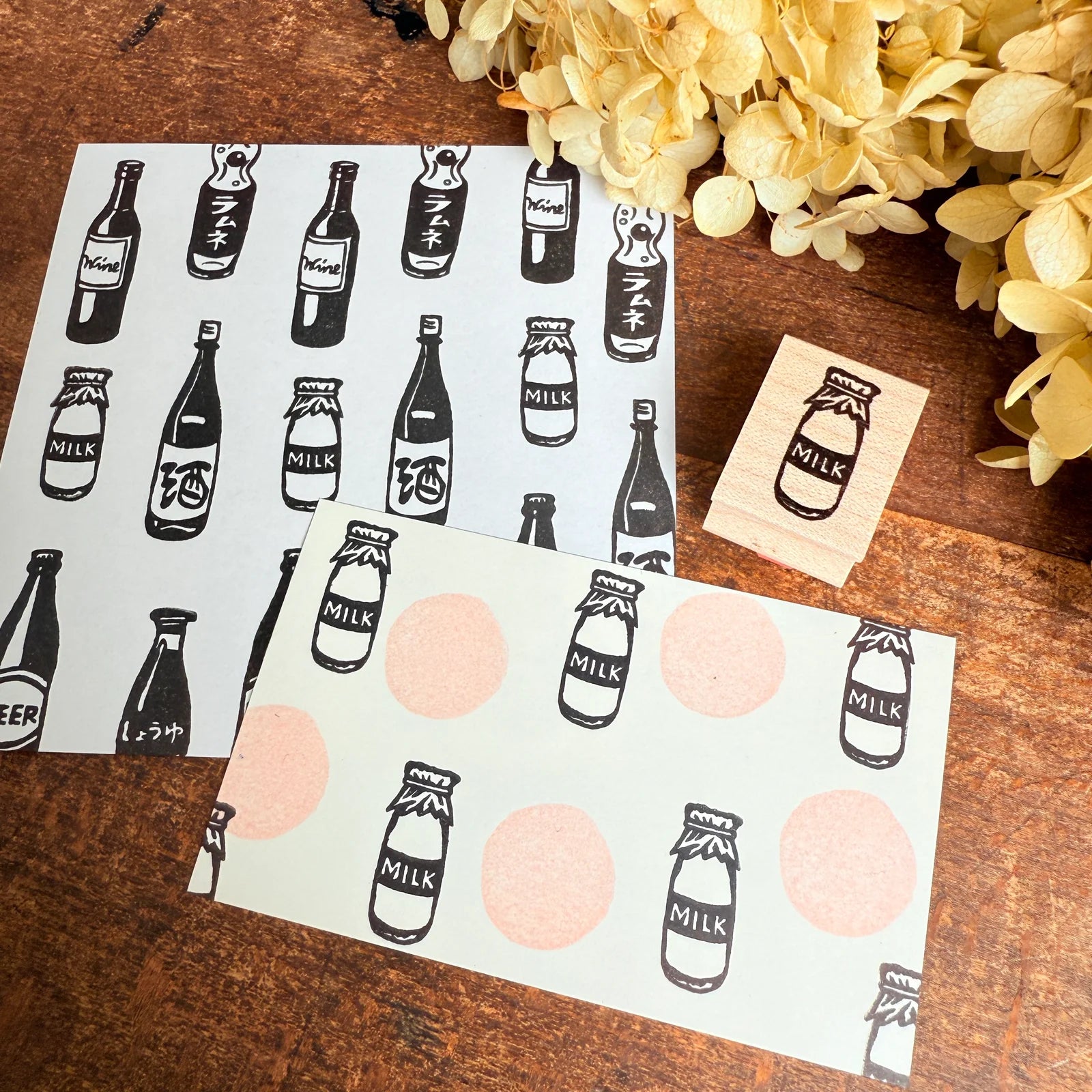 [RiraRira Hanko] Milk rubber stamp