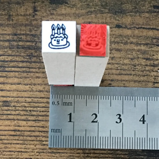 [RiraRira Hanko] Birthday Cake mini rubber stamp