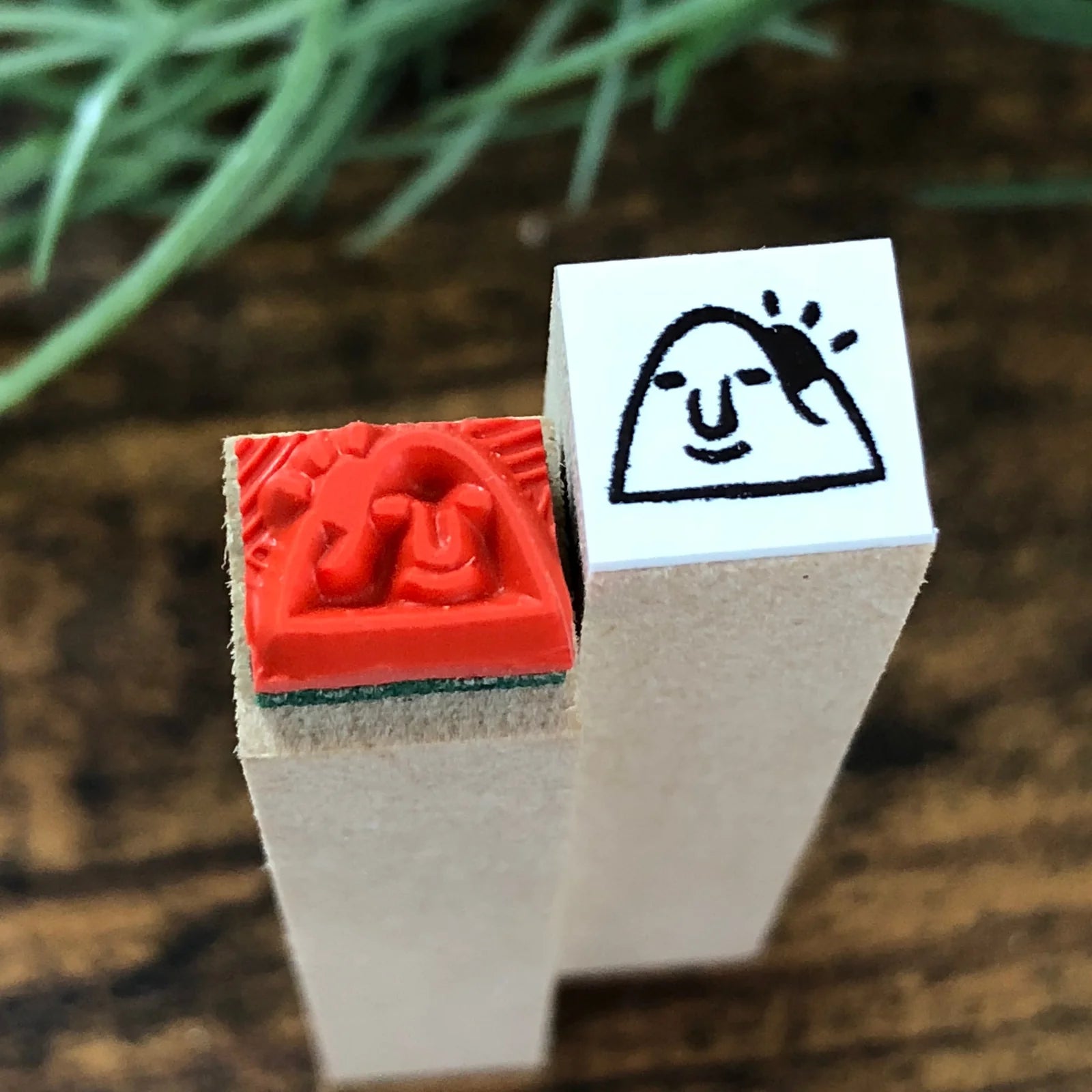 [RiraRira Hanko] Mountain Sunrise, Sunset mini rubber stamp (planner size)