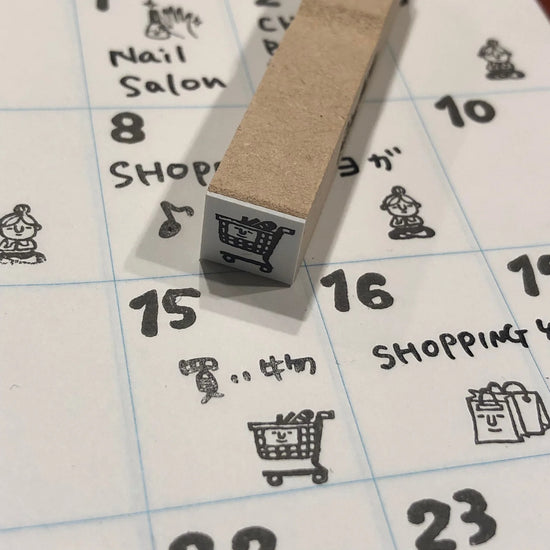 [RiraRira Hanko] Shopping Cart mini rubber stamp