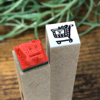 [RiraRira Hanko] Shopping Cart mini rubber stamp