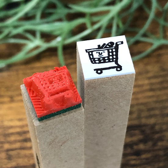 [RiraRira Hanko] Shopping Cart mini rubber stamp