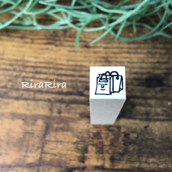[RiraRira Hanko] Shopping mini rubber stamp