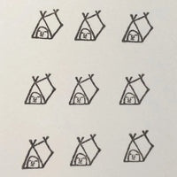 [RiraRira Hanko] Camping Tent mini rubber stamp