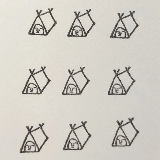[RiraRira Hanko] Camping Tent mini rubber stamp