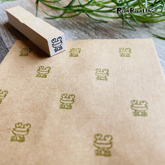 [RiraRira Hanko] Frog-kun mini rubber stamp