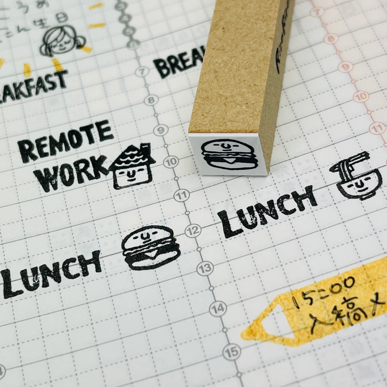 [RiraRira Hanko] Hamburger mini rubber stamp