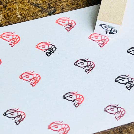 [RiraRira Hanko] Shrimp mini rubber stamp