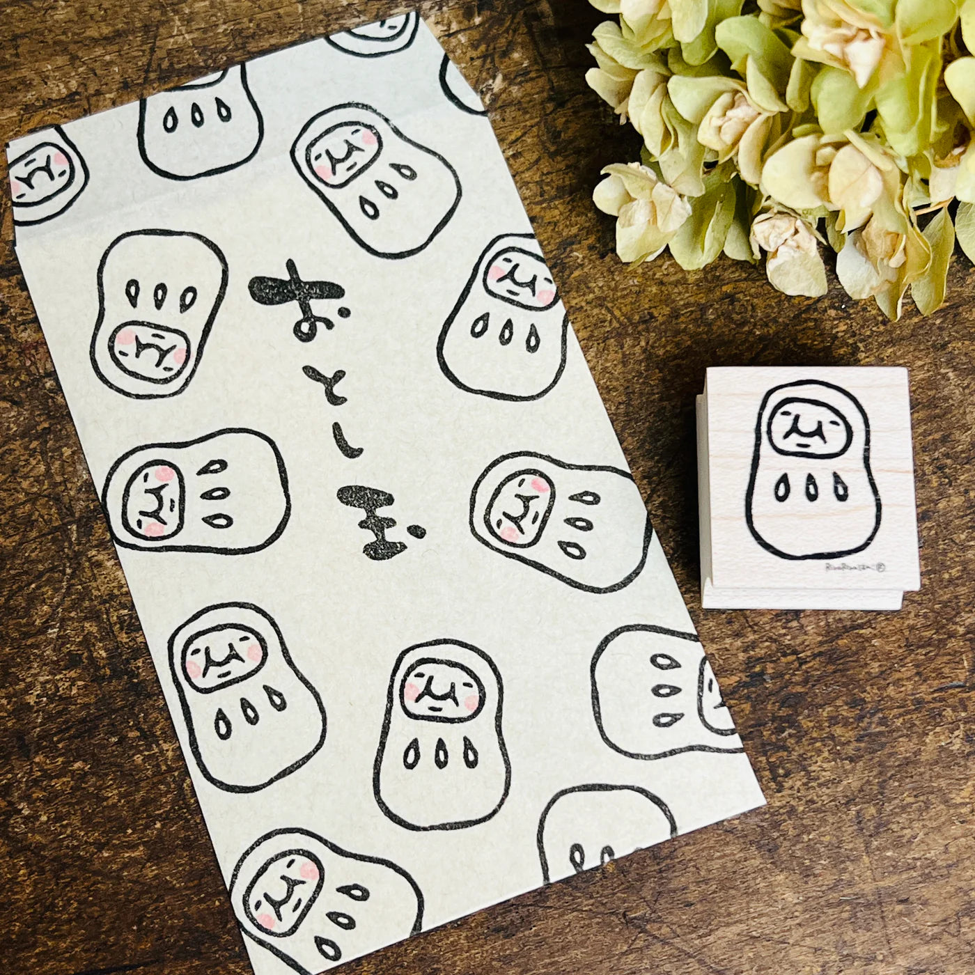 [RiraRira Hanko] Uncle Iwai Daruma rubber stamp