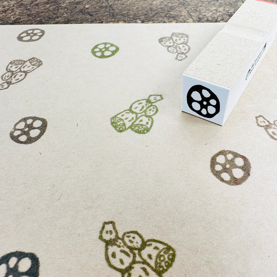 [RiraRira Hanko] Lotus Root mini rubber stamp