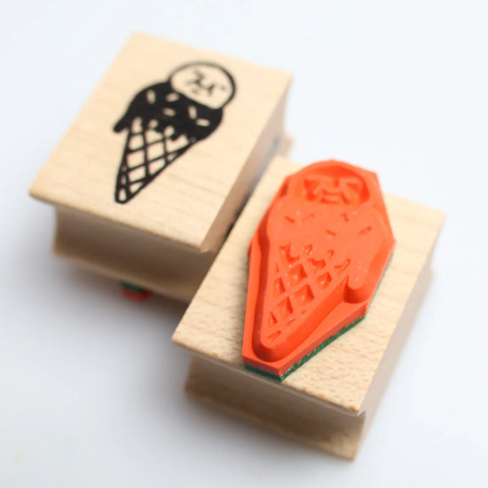 [RiraRira Hanko] Ice Cream Cone rubber stamp