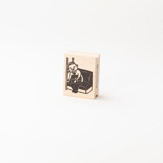 [RiraRira Hanko] Uncle Iwai Train Dozing rubber stamp