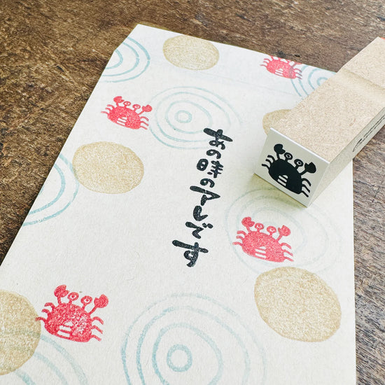 [RiraRira Hanko] Crab mini rubber stamp