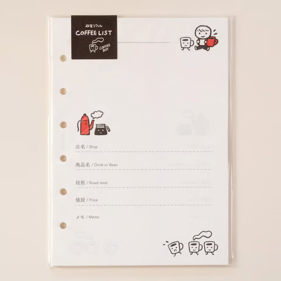 [Tegamisha] Coffee Boy · A6 Mini Refill Sheets