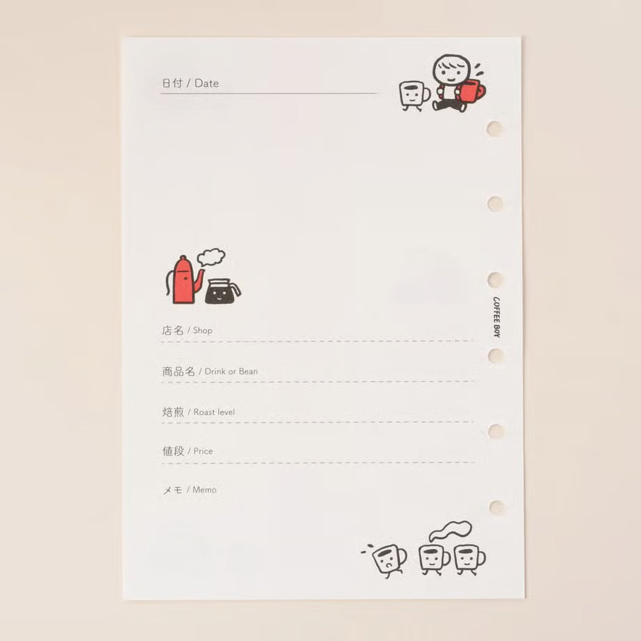 [Tegamisha] Coffee Boy · A6 Mini Refill Sheets