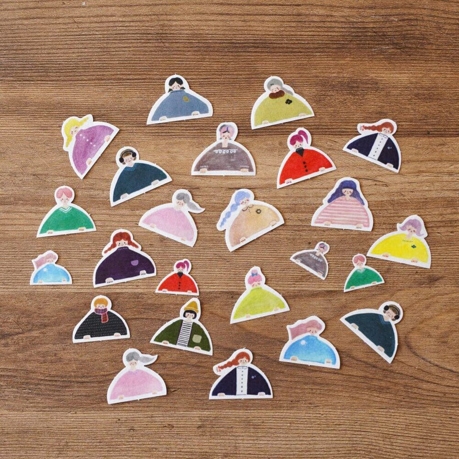 [Tegamisha] cotori cotori · Peek-a-boo Girl Flake Stickers