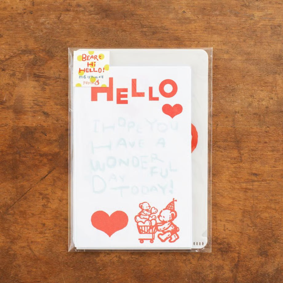 [Tegamisha] PEPIN · Bear & Hi Hello! Pocket Memo Pad