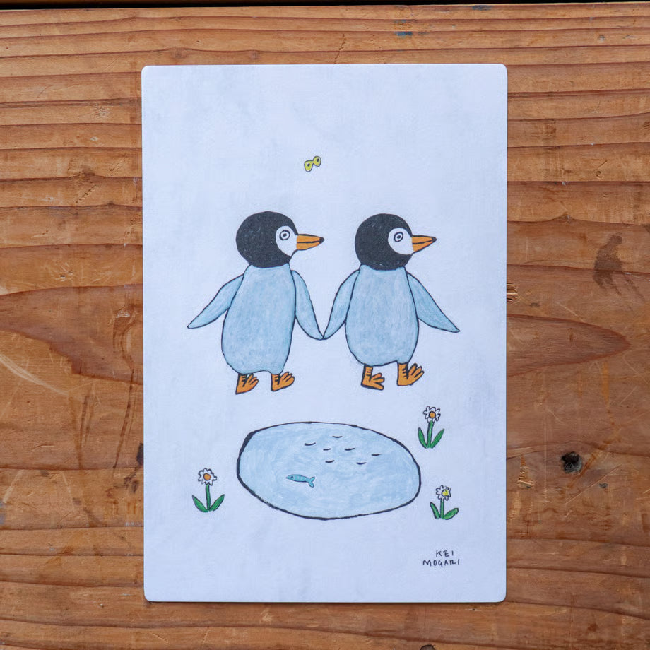 [Tegamisha] Kei Mogari · Penguin and Butterfly postcard