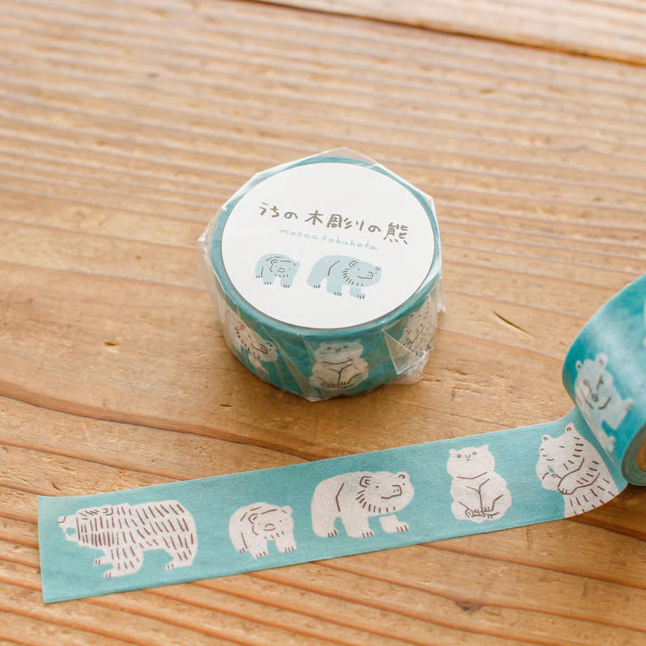 [Tegamisha] Masao Takahata · The Wood Carved Bears at Our Home washi tape