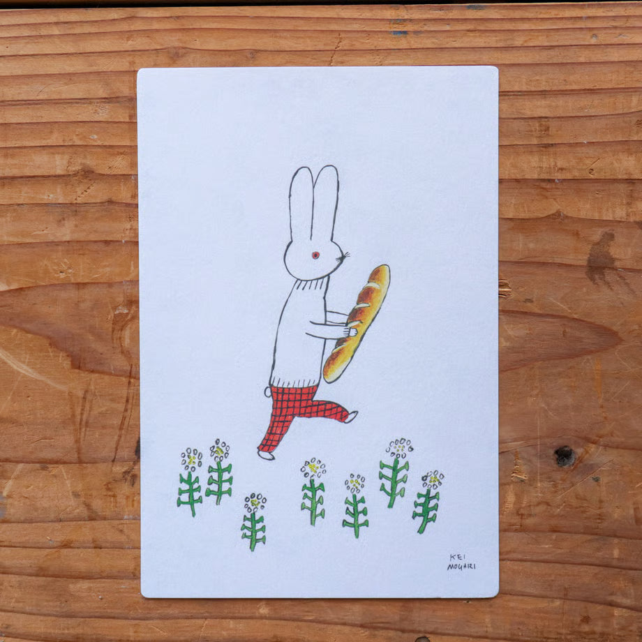 [Tegamisha] Kei Mogari · Rabbit & Baguette postcard