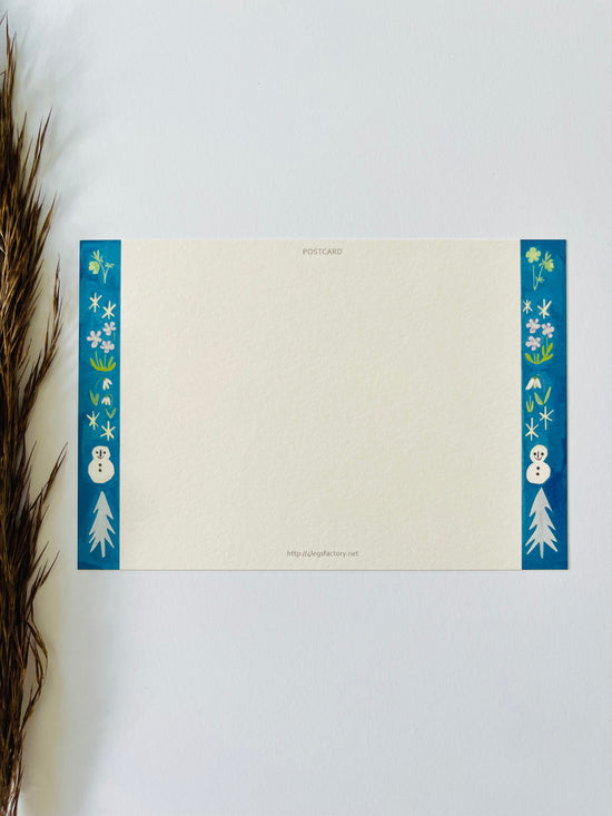 [4legs] White Sock Cat & Peony postcard