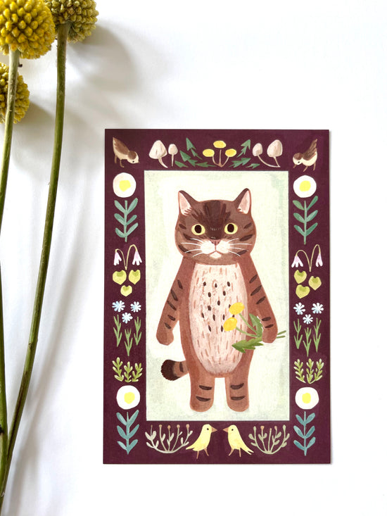 [4legs] Kijitora & Birds postcard