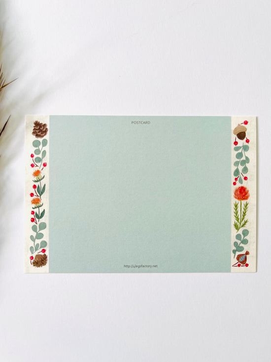 [4legs] Longhair & Wreath postcard