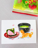 [Natsuka Murata] Shiba Spring Oyatsu series: Matcha & Sakura Mochi postcard