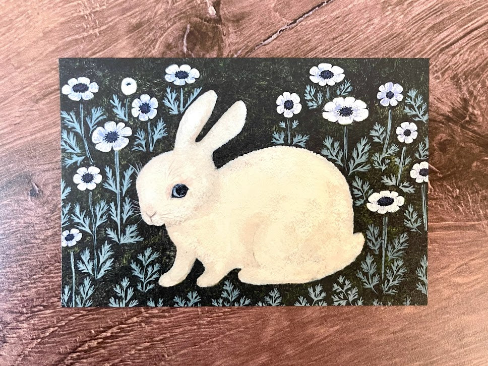 [4legs] Rabbit's Midnight Garden postcard