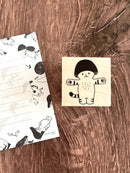 [Mushroom Cat] Hugs! rubber stamp