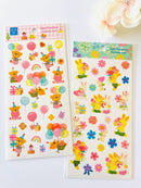 [Upcheeka] Birthday Bear & Flower Bunnies sticker sheet