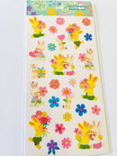 [Upcheeka] Birthday Bear & Flower Bunnies sticker sheet